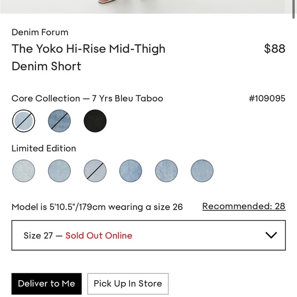 Denim Forum The Yoko Hi-Rise Mid Thigh Denim Short - Picture 2 of 4